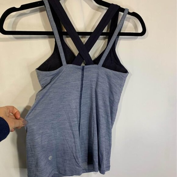 LULULEMON “run for the gold” tank. Built in bra. Size 4. New with tags. Blue. - Picture 6 of 10
